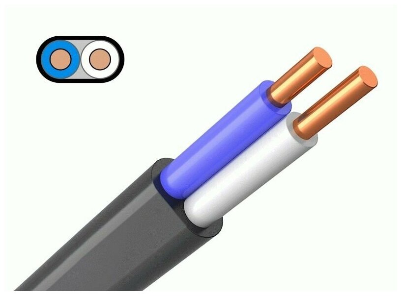Кабель силовой электрический ВВГ-Пнг(A)-LS 2х2,5 мм2, медь, ГОСТ, 2 метра - фотография № 3