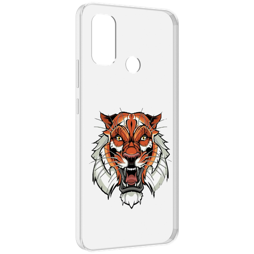 Чехол MyPads оранжевый седой тигр для UleFone Note 10P / Note 10 задняя-панель-накладка-бампер