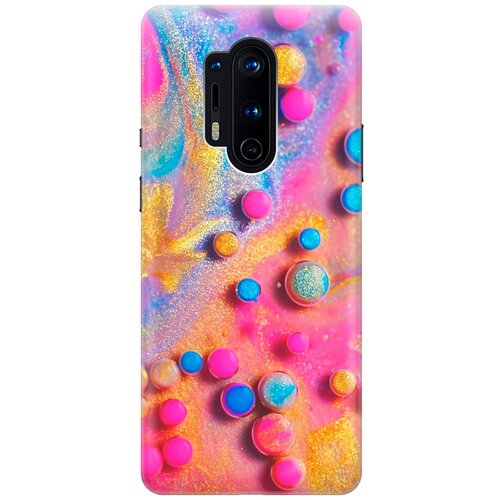фото Re:pa накладка transparent для oneplus 8 pro с принтом "разноцветные капли красок"