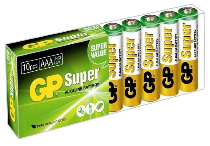 Gp 24A-B10 Super Alkaline 24A LR03, 10 AAA 10 шт в уп-ке