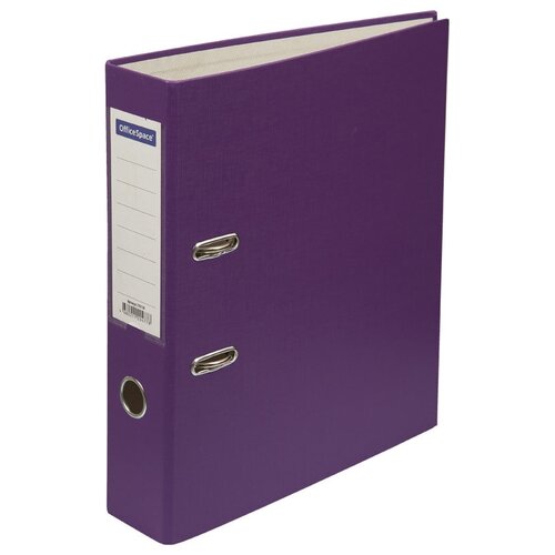 OfficeSpace Папка-регистратор с карманом на корешке A4, бумвинил, 70 мм, фиолетовый