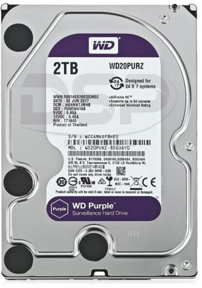 Жесткий диск Western Digital WD20PURZ 2Tb SATAIII 3,5" HDD