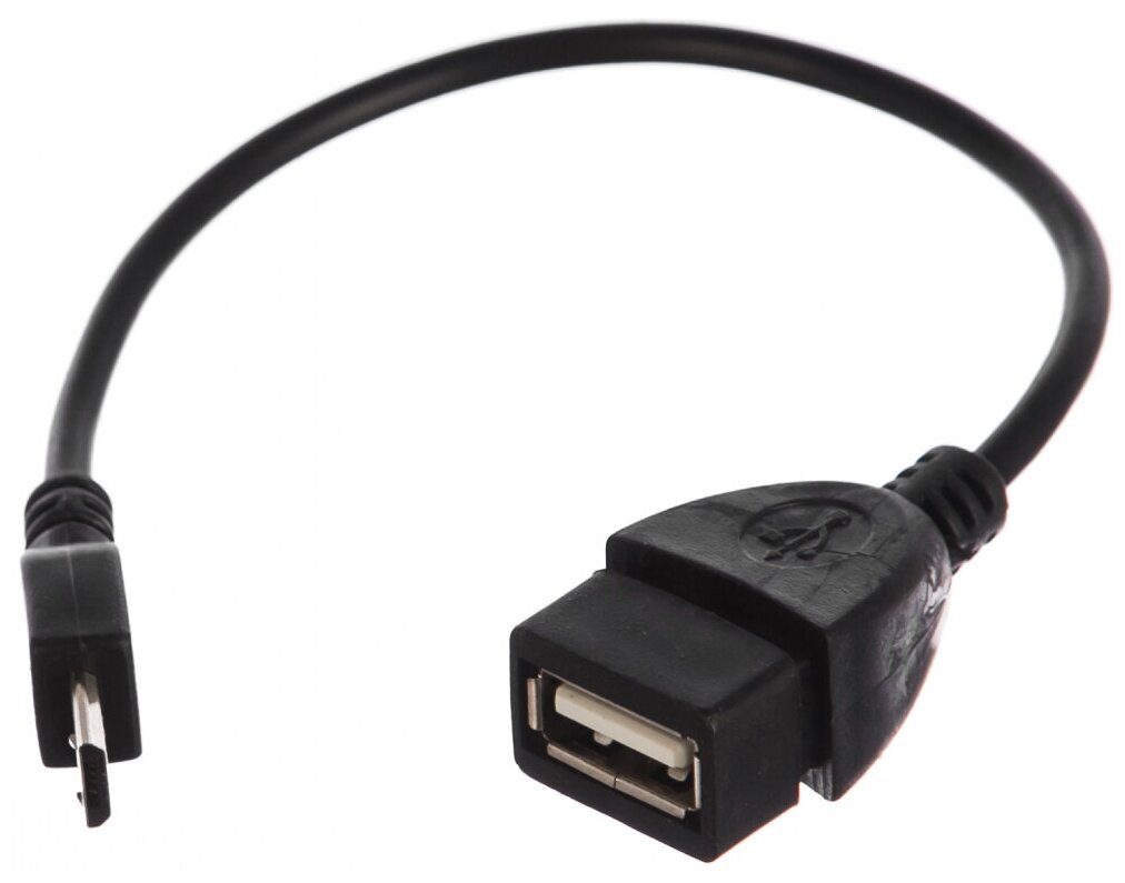 Кабель USB 2.0 microUSB Cablexpert A-OTG-AFBM-03 круглый черный - фото №1