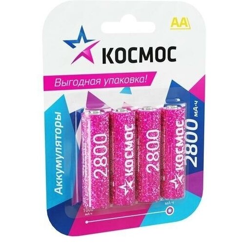 Аккумулятор AA/R6 NI-MN 2800мА. ч BP-4 (блист.4шт) космос KOCR6NIMH2800MAH4BL