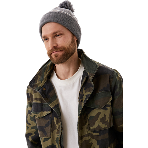 Шапка бини ALPHA INDUSTRIES, размер O/S, серый шапка stance og pom beanie цвет camo