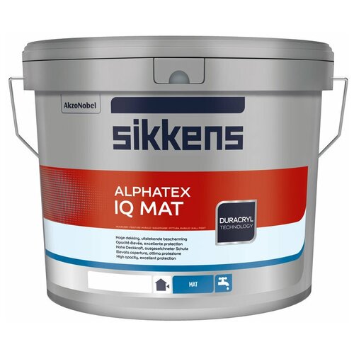 Краска для внутренних и наружных работ акриловая Sikkens Alphatex IQ Mat глубокоматовая база BS W05 10 л.