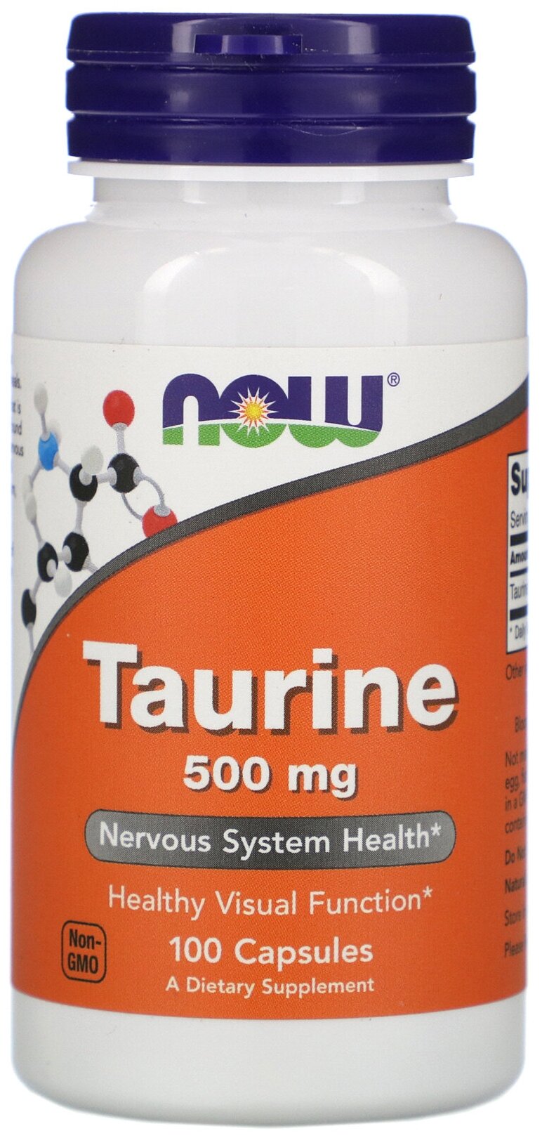 Taurine 500 mg NOW (100 кап)