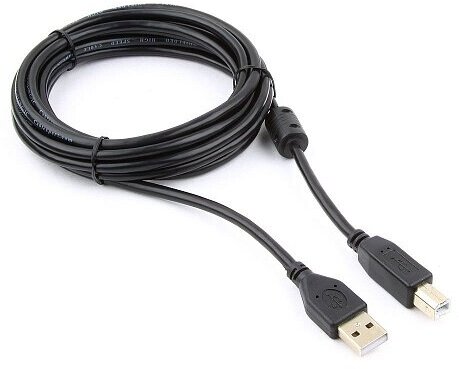 Кабель USB AM/BM Cablexpert CCF-USB2-AMBM-10, 3 м, экран, феррит. кольцо