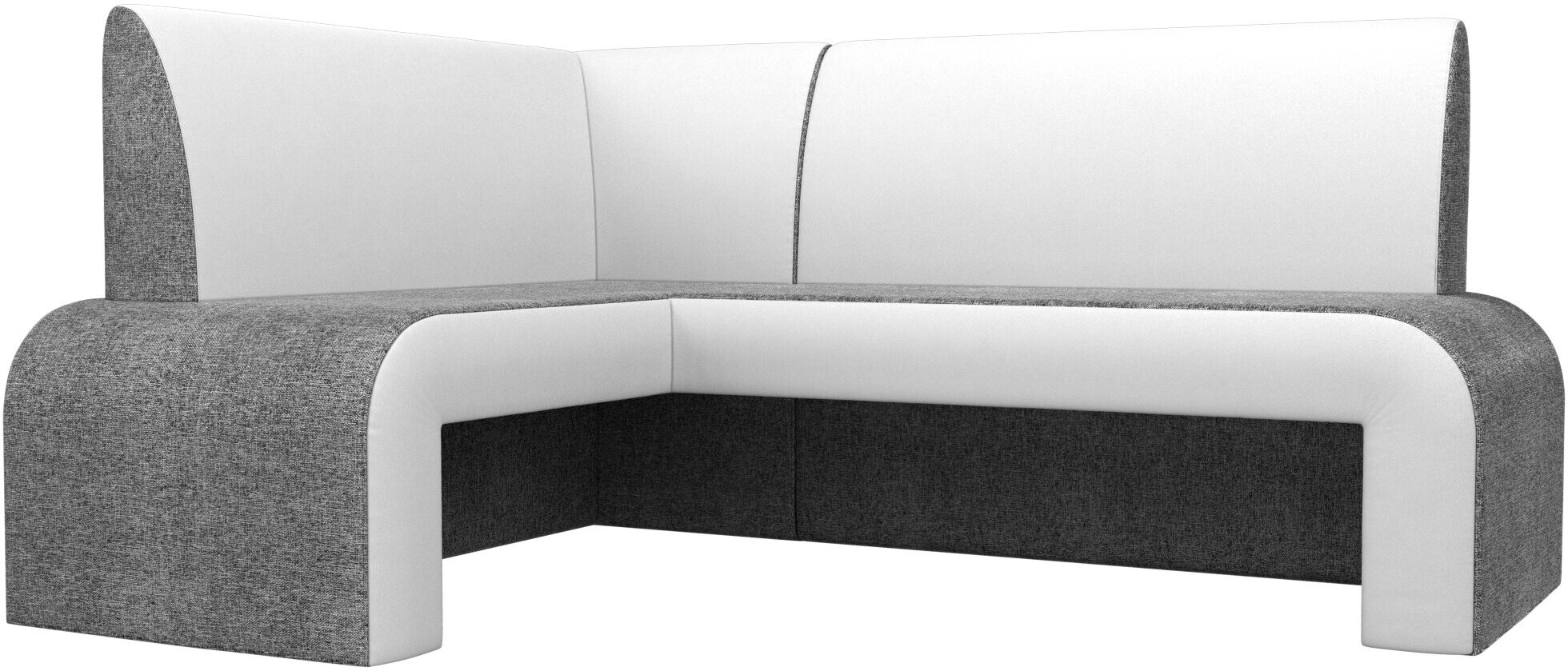 Кухонный угловой диван Кармен левый угол, Рогожка, Экокожа, Модель 107013L