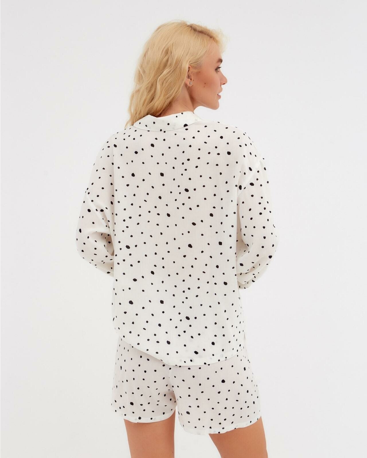 Пижама Kaftan, шорты, жакет, размер 48, белый - фотография № 3