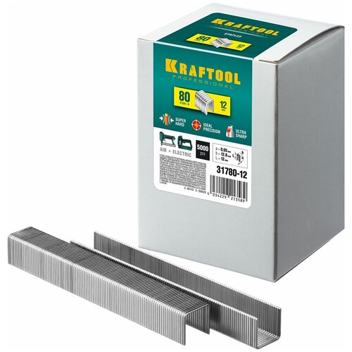 Скобы Kraftool для степлера, 31780-12, 7.2 мм, 5000 шт. скобы kraftool 31780 8 для степлера 8 мм