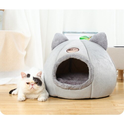 Домик для кошек мягкий -Размер - M. 33*33*33 см / Домик лежанка для кошек и маленьких собак весом до 4 кг