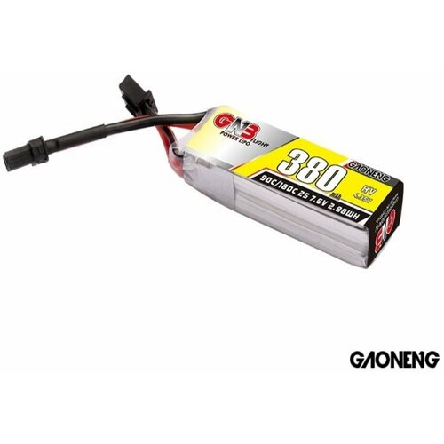 Аккумулятор Gaoneng GNB 2S HV Lipo 380 мАч 7,6 В 90C/180C с разъемом XT30 для FPV gaoneng gnb 2s 3s 11 1v 4s 14 8v 450mah 80c lipo battery xt30 plug for rc cinebee cine whoop betafpv quadcopter toothpick drone