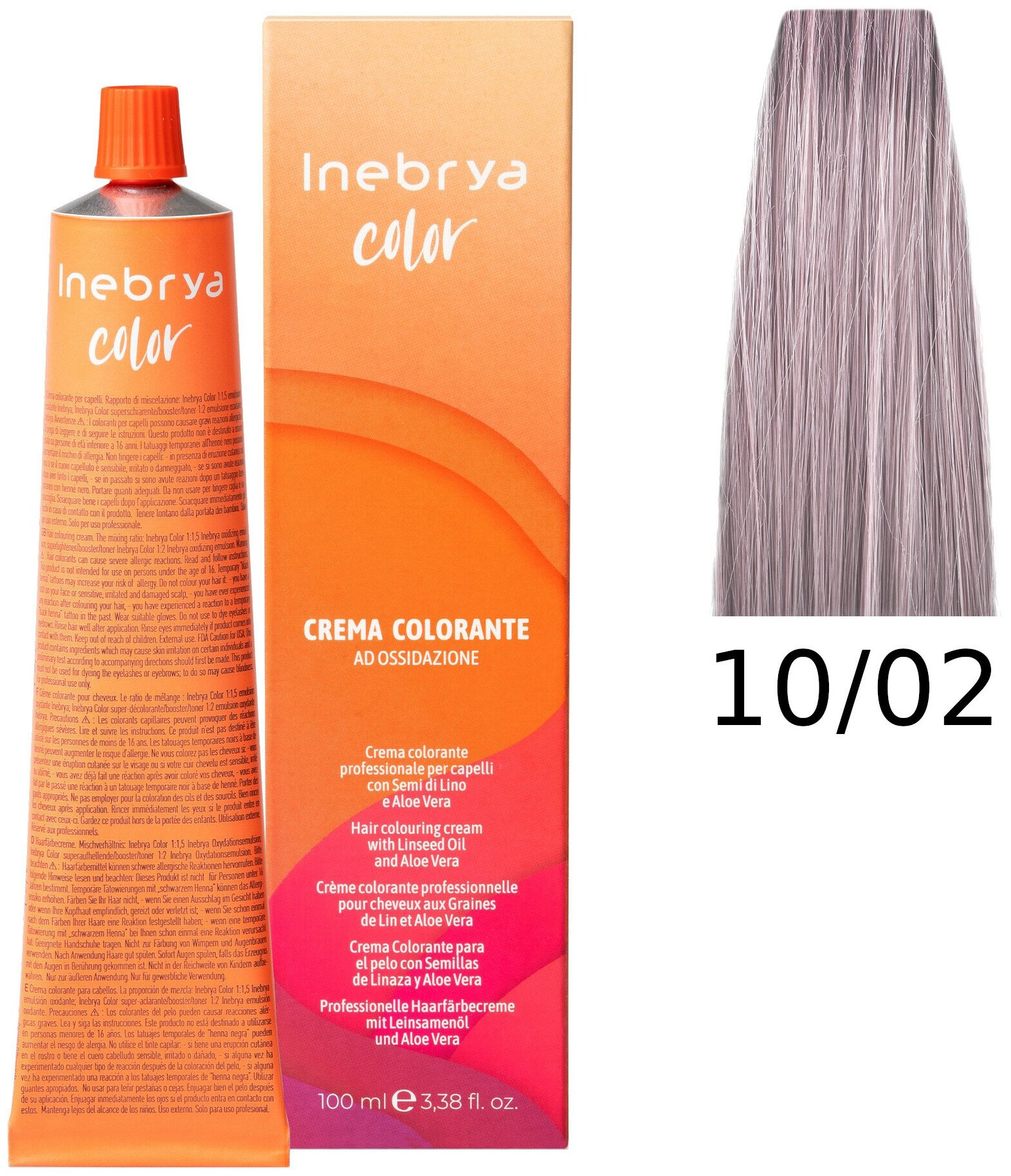 Крем-краска Inebrya Color Professional 10/02 Яркий блонд Натуральный фиолетовый 100 мл