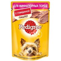 Pedigree Паучи для взрослых собак миниатюрных пород паштет с говядиной 80г 1022266610245069 0,08 кг 43505 (10 шт)