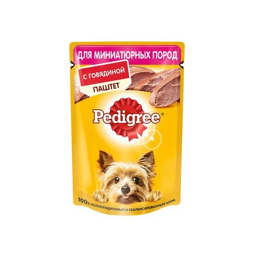 Pedigree Паучи для взрослых собак миниатюрных пород паштет с говядиной 80г 1022266610245069 0,08 кг 43505 (47 шт)