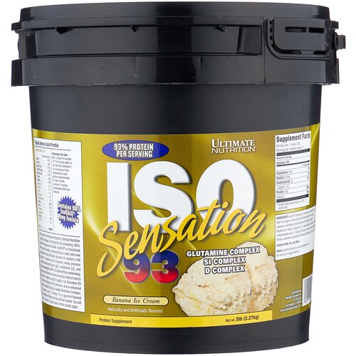 Протеин Ultimate Nutrition ISO Sensation 93, 2270 гр., банановое мороженое протеин ultimate nutrition iso sensation cookies n cream 2270 гр