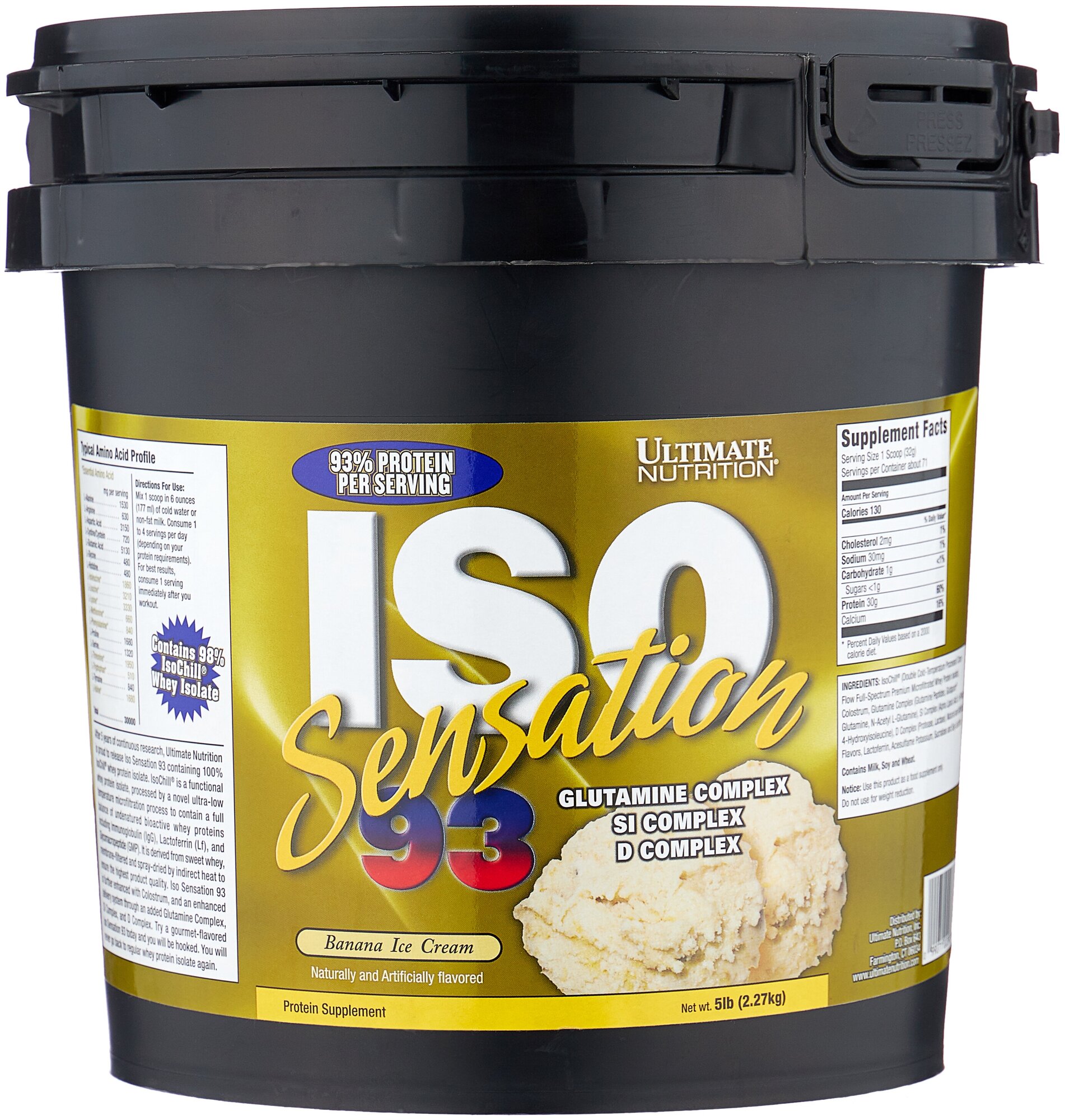 Протеин Ultimate Nutrition ISO Sensation 5lb Banana Ice Cream