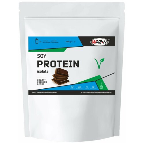 WATT NUTRITION Протеин Soy Protein Isolate / Соевый протеин, 1000 гр, клубника