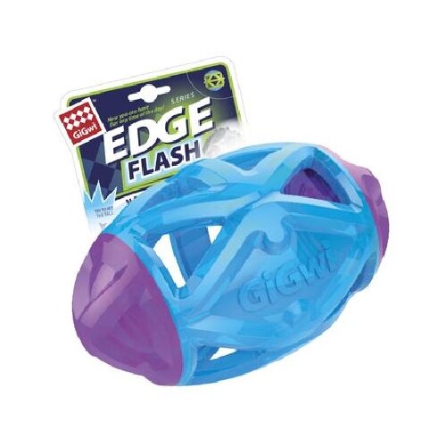 GiGwi Игрушка Регби мяч светящийся, резина TPR 75512, 0,243 кг, 42597 мячик для собак gigwi 75512 голубой фиолетовый 1шт