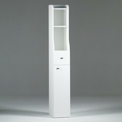 Клик Мебель Пенал для ванной комнатынапольный "Вега 2401" белый, 24 х 30 х 160 см