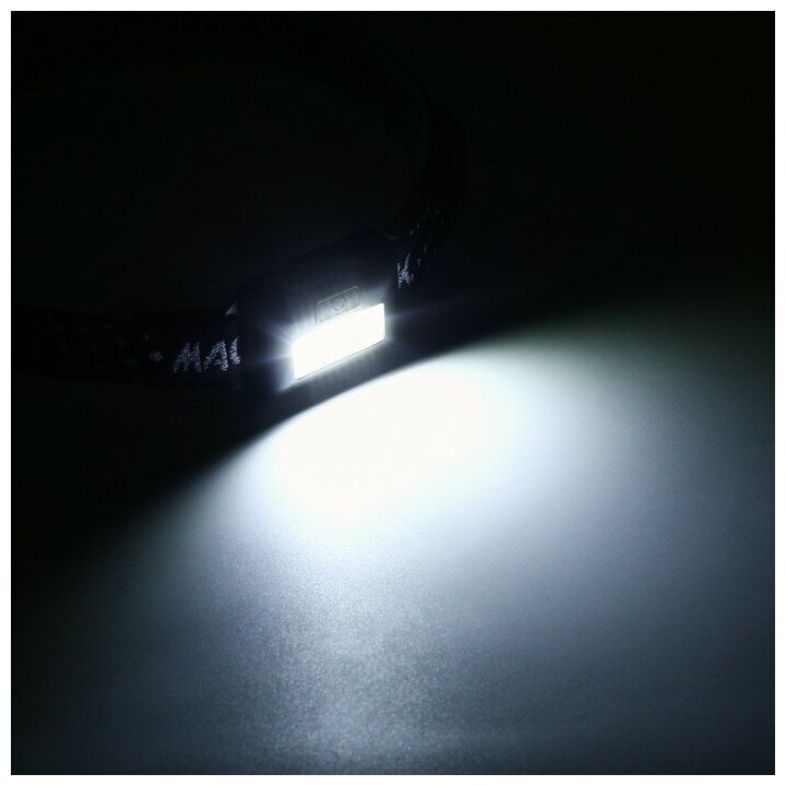 Фонарь налобный "Мастер К", MHB-W3D1, 3 Вт, 120 лм, 3AAA, черный — фото 1