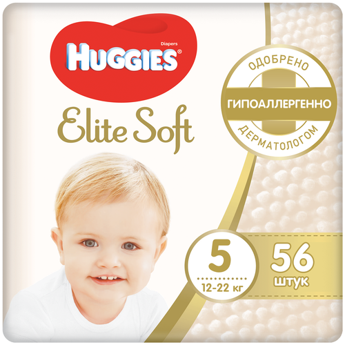 Huggies подгузники Elite Soft 5 (12-22 кг), 56 шт.