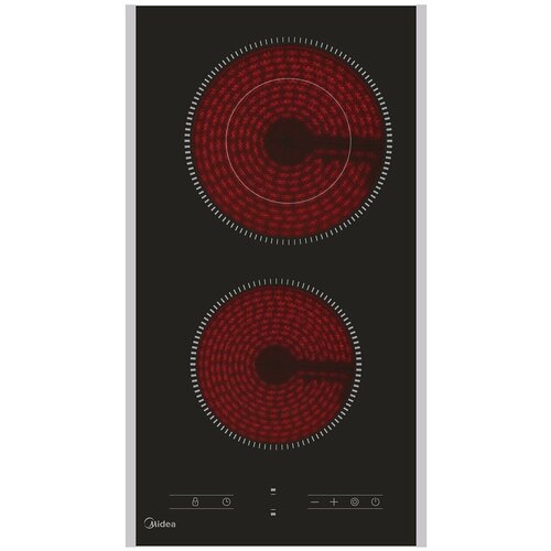 Электрическая варочная панель Midea MCH32330FX с рамкой цвет панели черный цвет рамки серебристый 1664000₽