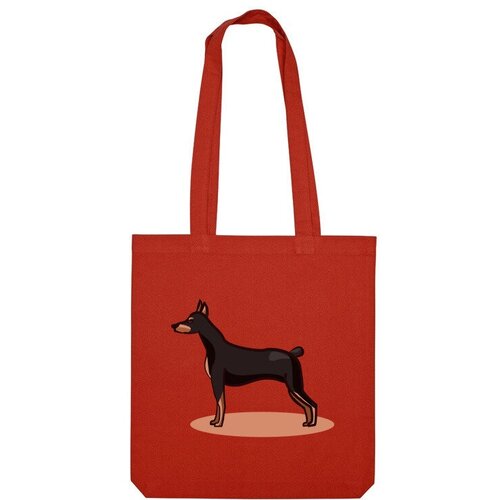 Сумка шоппер Us Basic, красный футболка собака доберман размер s черный