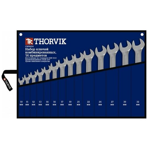 Набор гаечных ключей Thorvik CWS0014, 14 предм., серебристый, 1 уп. набор гаечных ключей thorvik cws0014 14 предм серебристый 1 уп