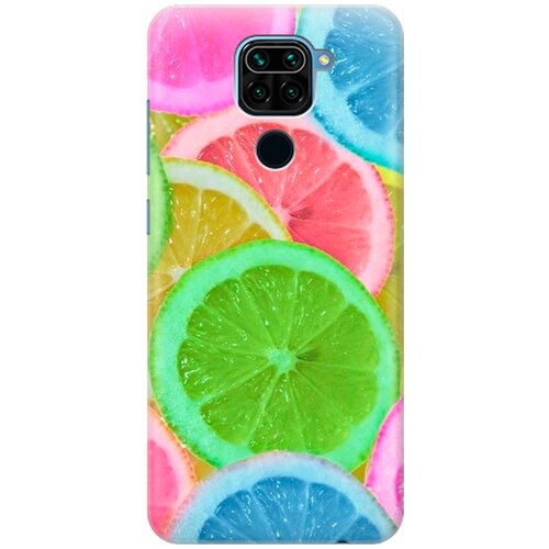 фото Силиконовый чехол на xiaomi redmi note 9 / сяоми редми ноут 9 с принтом "разноцветные лимоны" gosso