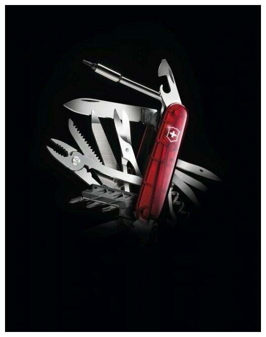 Нож перочинный Victorinox CyberTool L (1.7775.T) 91мм 39функций красный полупрозначный карт.коробка - фото №19