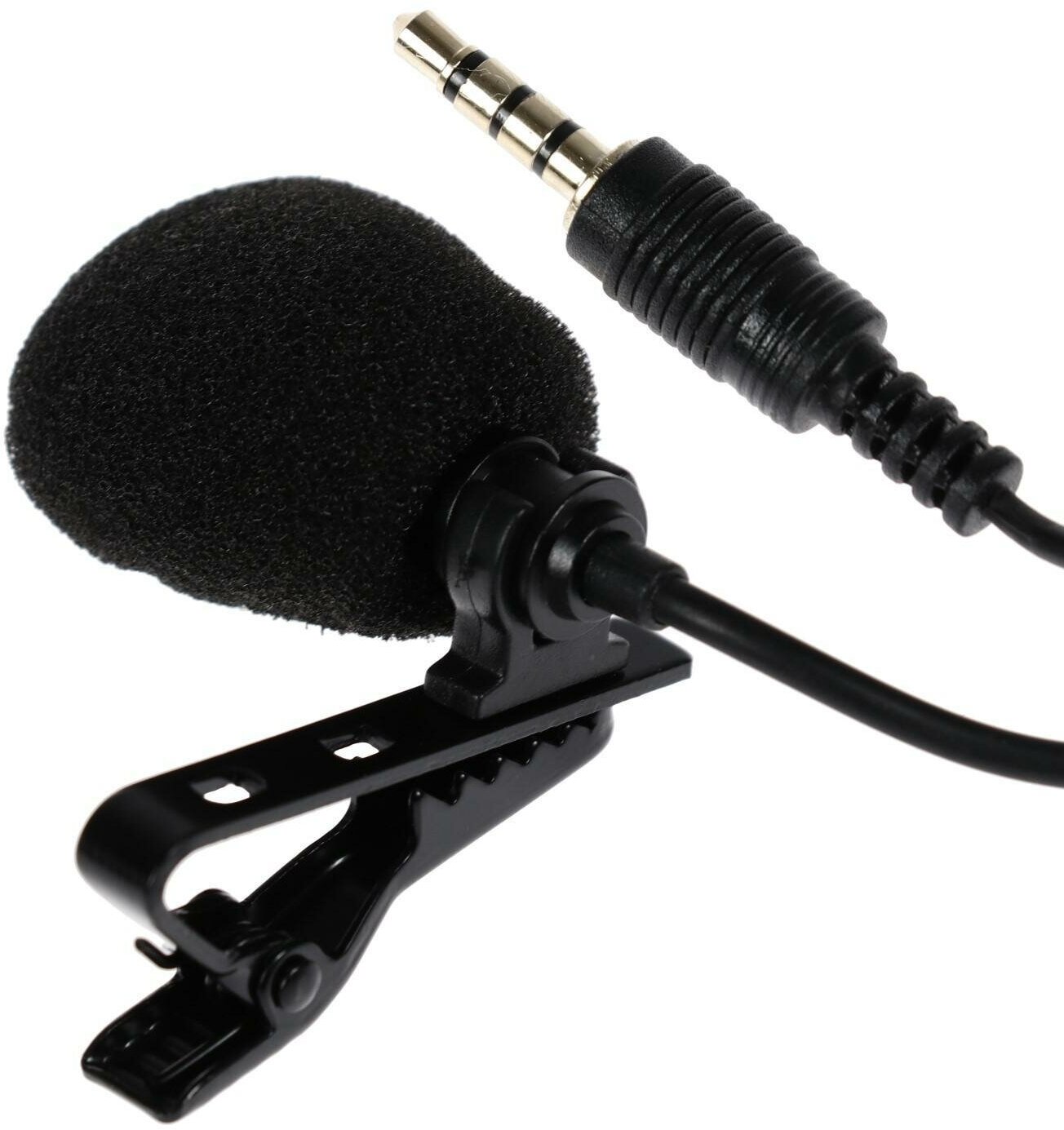 Микрофон на прищепке G-101, 100-16000 Гц, -32 дБ, 2.2 кОм, Jack 3.5 мм, 1.5 м, черный