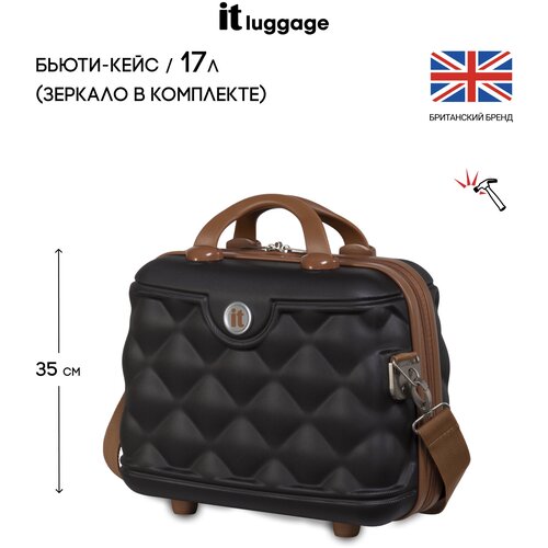 Бьюти-кейс IT Luggage, 30х35х17 см, черный