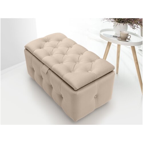 Банкетка с ящиком (велюр Velutto 18 + пуговицы)