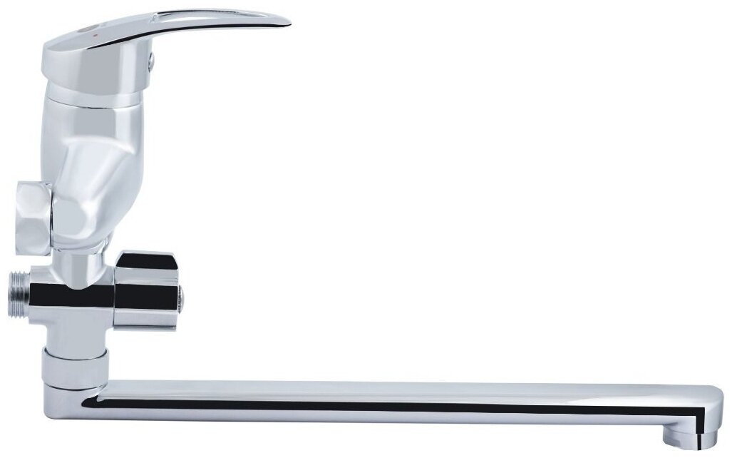 смеситель для ванны универсальный mitte economic ecn02bl с душевым набором хром - фото №10
