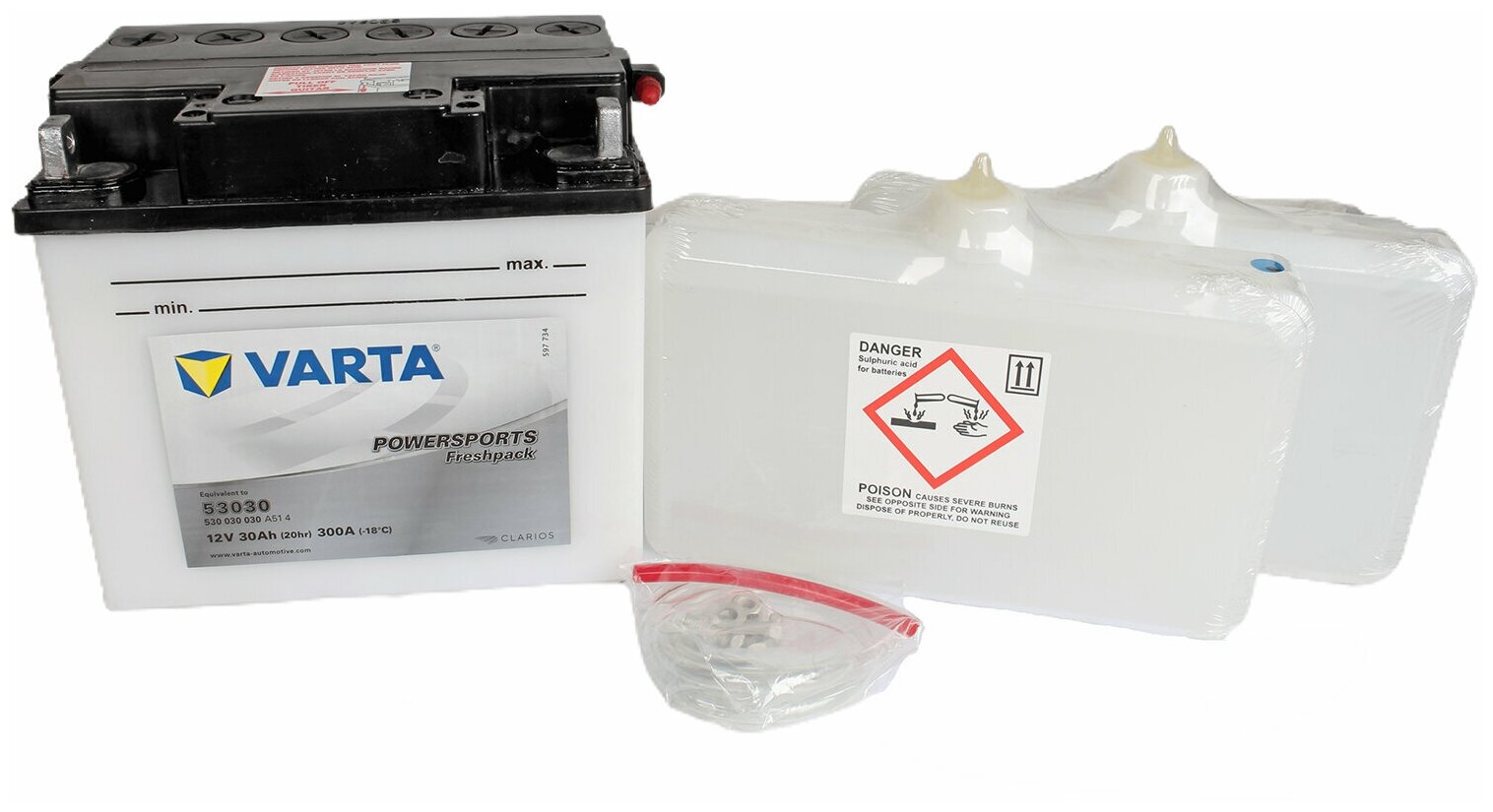 Аккумуляторная батарея VARTA белая 53030 6СТ30 530 030 030