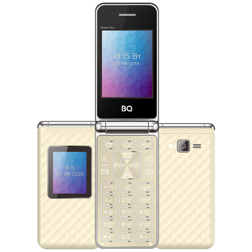 Телефон BQ 2446 Dream Duo, 2 SIM, золотой телефон bq 2446 dream duo темно синий