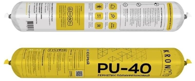 Герметик полиуретановый кронбилд PU-40 черный, 600мл