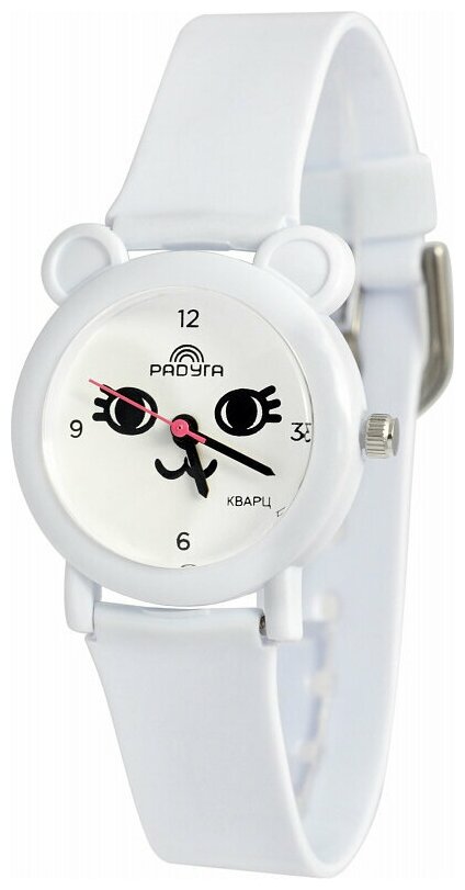 Часы наручные женские Радуга 205 белая киса. Оригинальная форма кварцевых часов для вечеринок. 