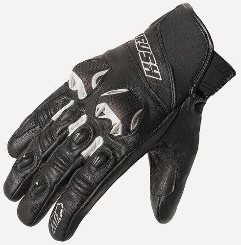 Изображение товара RUSH Перчатки RR кожа, цвет Черный/Белый, Размер XL