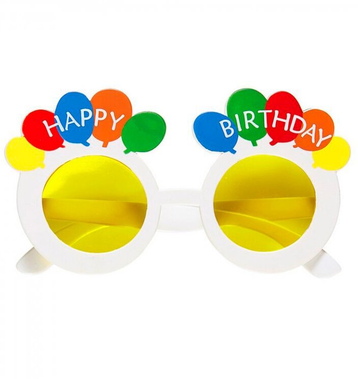 Карнавальные очки "С Днем рождения" Воздушные шары, украшение для праздника