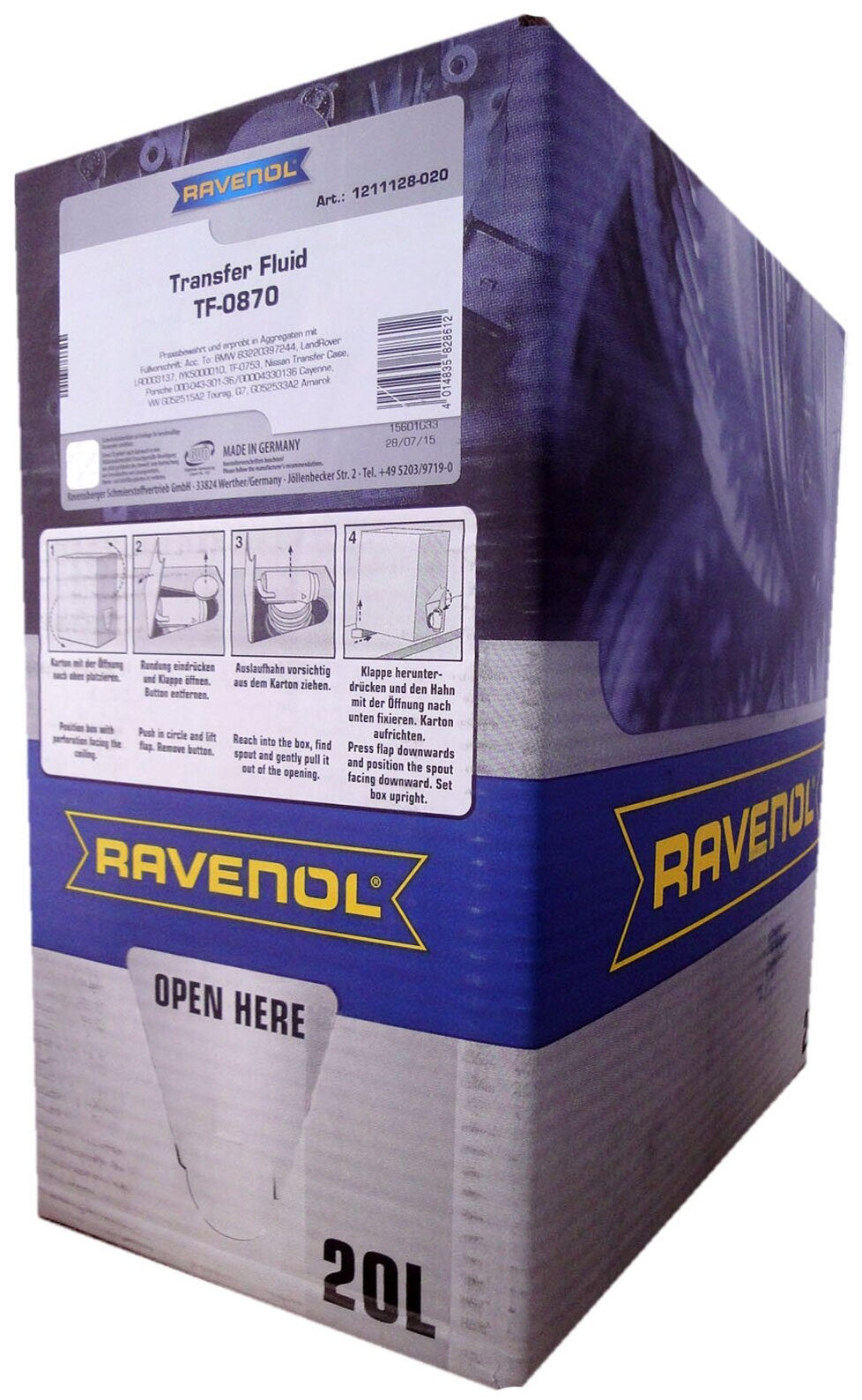 Трансмиссионное масло RAVENOL Transfer Fluid DTF-1 (TF-0870) (20 л) ecobox