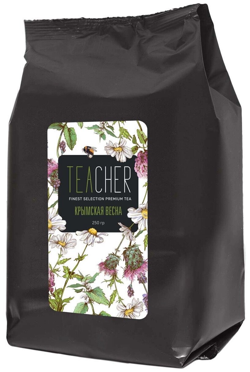 Чай TEACHER Крымская весна 250 г черный листовой травяной ягодный цветочный фруктовый рассыпной весовой - фотография № 5