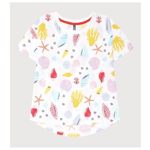 фото Футболка crockid, размер 98, сахар, морская шкатулка к243