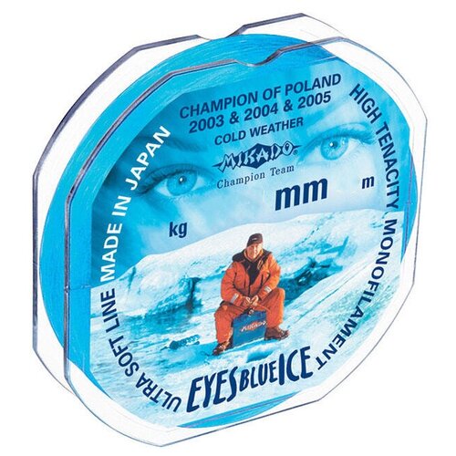 леска мононить mikado eyes blue ice 0 16 25 м 3 80 кг Монофильная леска MIKADO Eyes Blue Ice d=0.18 мм, 25 м, 4.7 кг, Blue Ice, 1 шт.