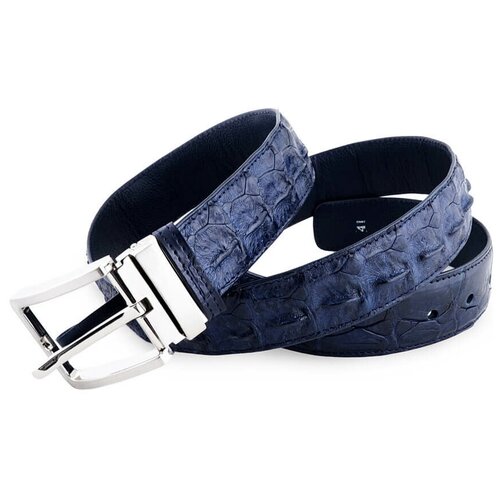 фото Ремень exotic leather, размер 120, синий
