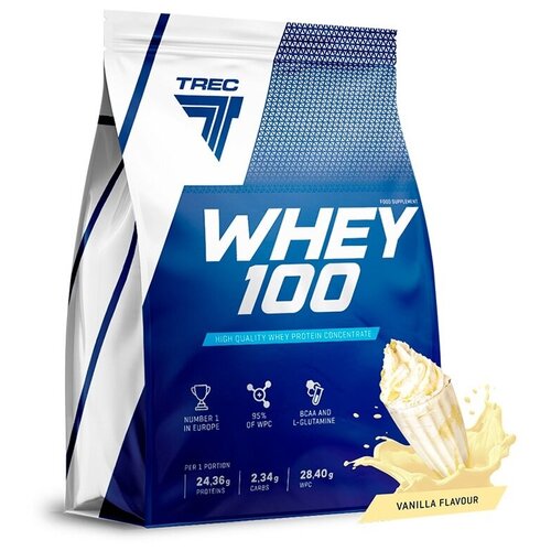 Протеин Trec Nutrition Whey 100, 900 гр., ваниль
