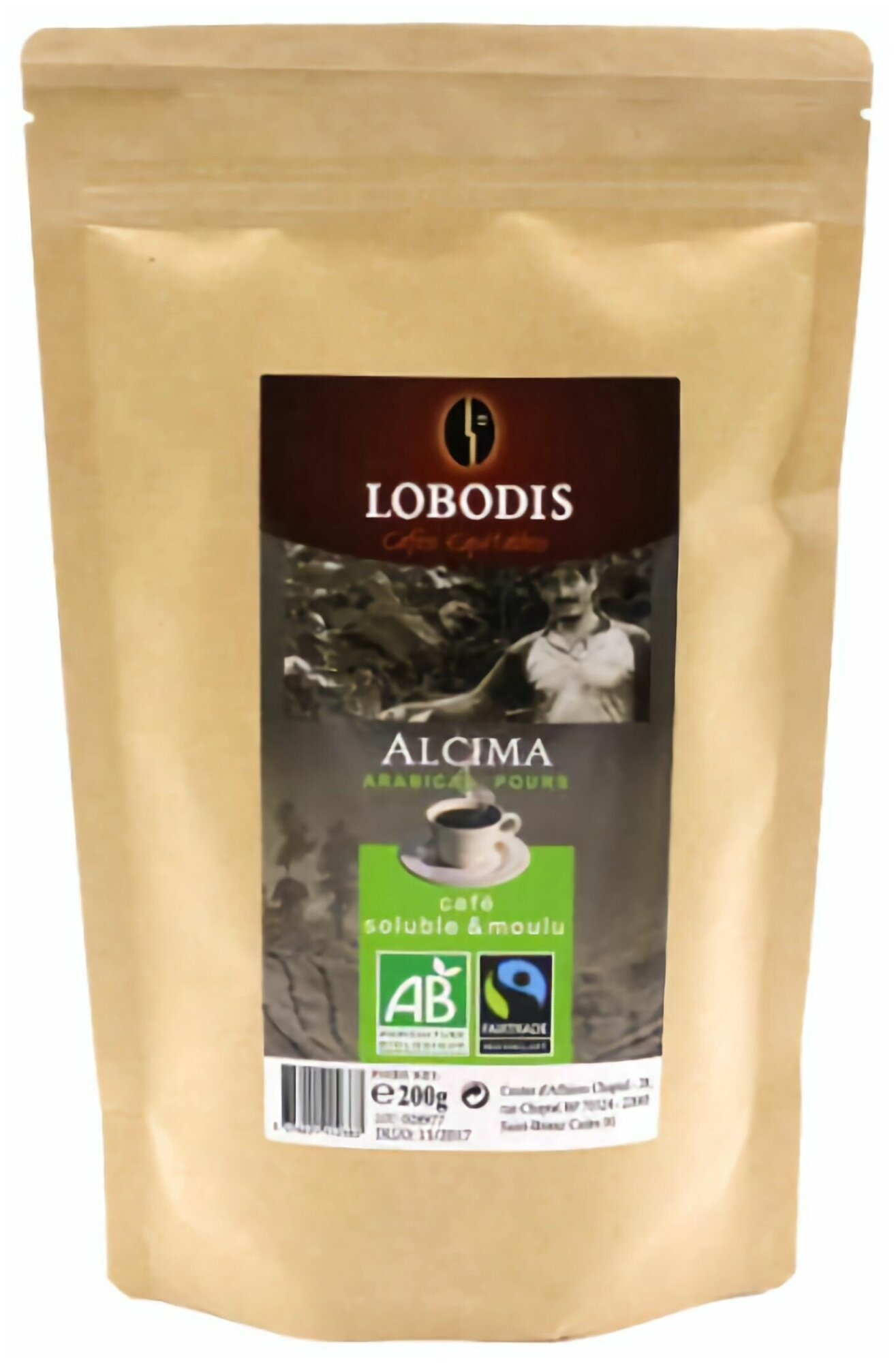 Кофе растворимый Lobodis Alisma добавлением молотого, 200 г - фотография № 1