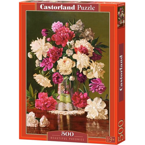 пазл castorland подсолнухи в вазе 1000 деталей castorland c 103843 Пазл Castorland 500 деталей: Пионы в вазе